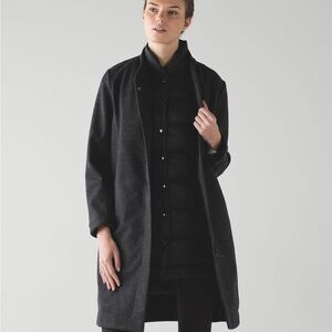 Lululemon All Day Softshell Coat Size 6 Black Gray Full Zip